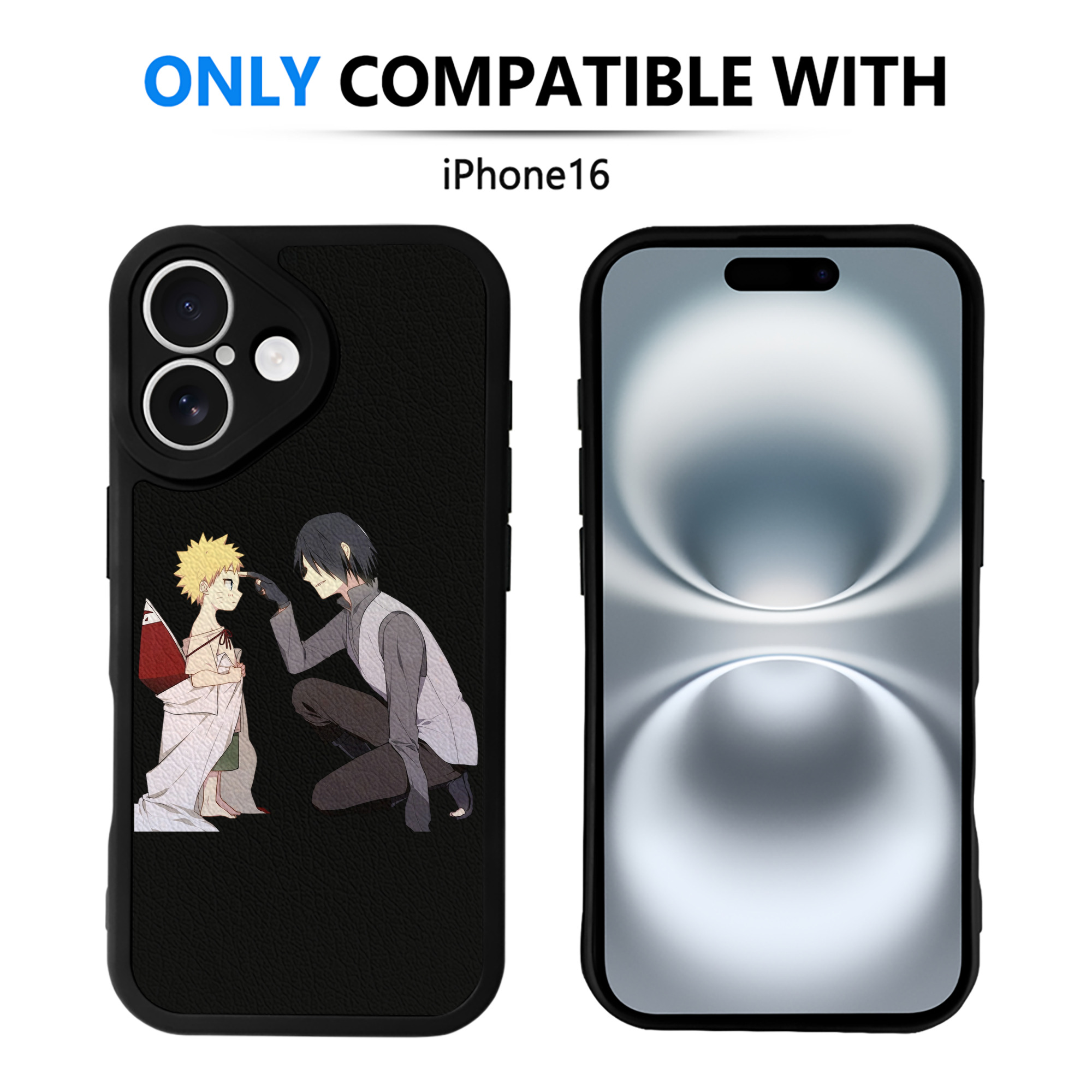 （画像用） NARUTO -ナルト- うちは サスケ Uchiha Sasuke 【iPhone 16シリーズ対応】シリコンスマホケース（レザー調） 材質：シリコン